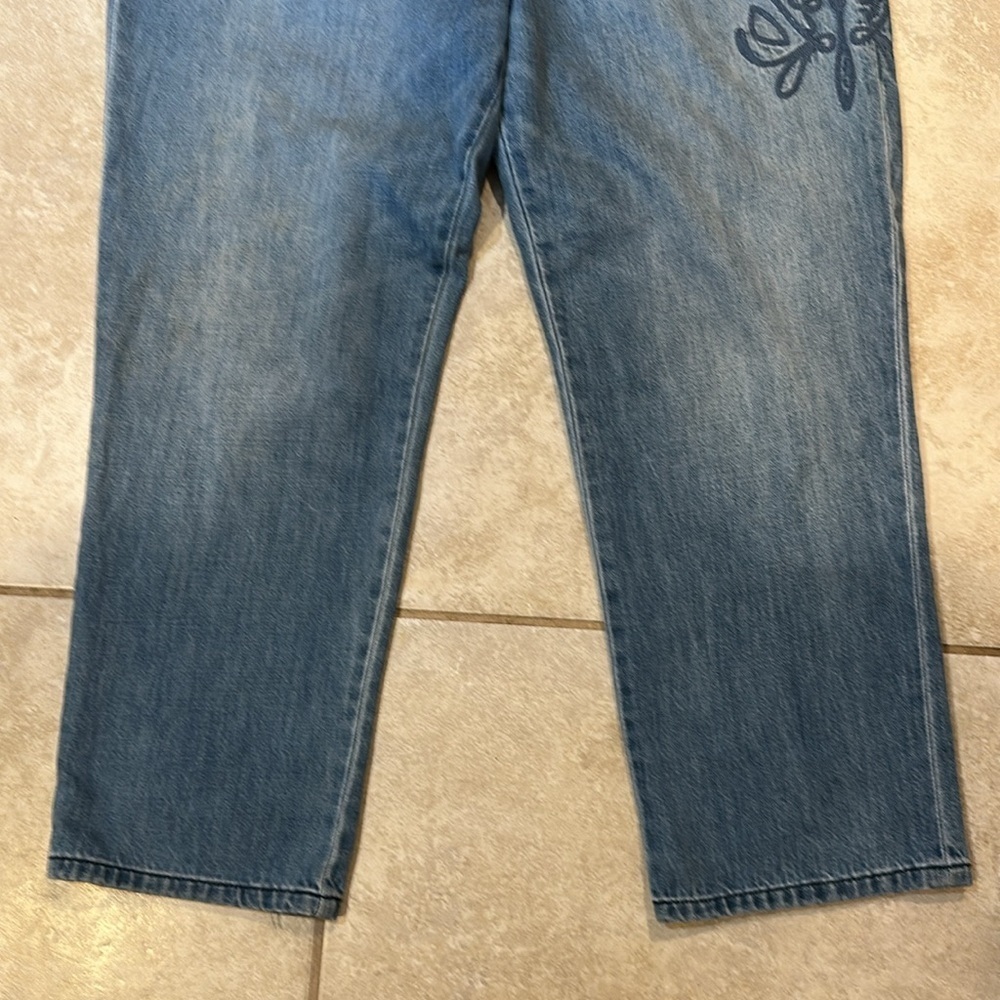 Liverpool Cameron Embroidered Crop Boyfriend Jeans 14 - Picture 7 of 8